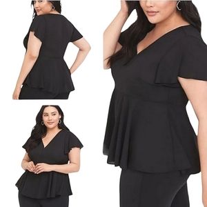 Torrid Sheer Flutter Sleeve Blouse Sz 0/L